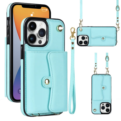 RFID Card Slot Phone Case with Long Lanyard, For iPhone 14 / 13, For iPhone 14 Plus, For iPhone 14 Pro, For iPhone 14 Pro Max, For iPhone 13 Pro Max, For iPhone 12, For iPhone 12 Pro, For iPhone 12 Pro Max