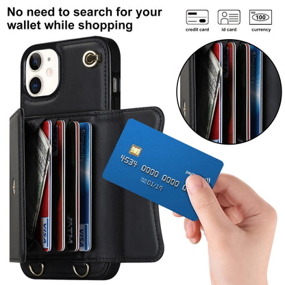 RFID Card Slot Phone Case with Long Lanyard, For iPhone 11, For iPhone 11 Pro, For iPhone 11 Pro Max, For iPhone X / XS, For iPhone XS Max, For iPhone 8 Plus / 7 Plus, For iPhone XR