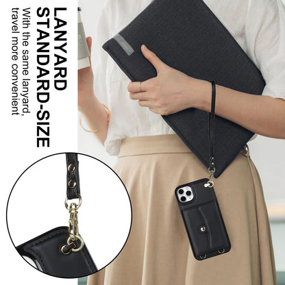 RFID Card Slot Phone Case with Long Lanyard, For iPhone 11, For iPhone 11 Pro, For iPhone 11 Pro Max, For iPhone X / XS, For iPhone XS Max, For iPhone 8 Plus / 7 Plus, For iPhone XR
