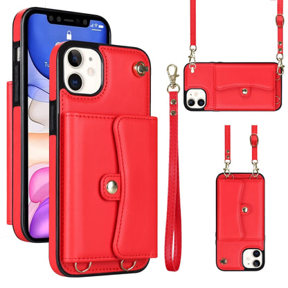 RFID Card Slot Phone Case with Long Lanyard, For iPhone 11, For iPhone 11 Pro, For iPhone 11 Pro Max, For iPhone X / XS, For iPhone XS Max, For iPhone 8 Plus / 7 Plus, For iPhone XR
