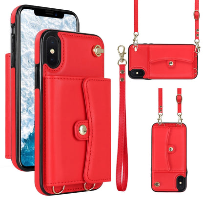 RFID Card Slot Phone Case with Long Lanyard, For iPhone 11, For iPhone 11 Pro, For iPhone 11 Pro Max, For iPhone X / XS, For iPhone XS Max, For iPhone 8 Plus / 7 Plus, For iPhone XR