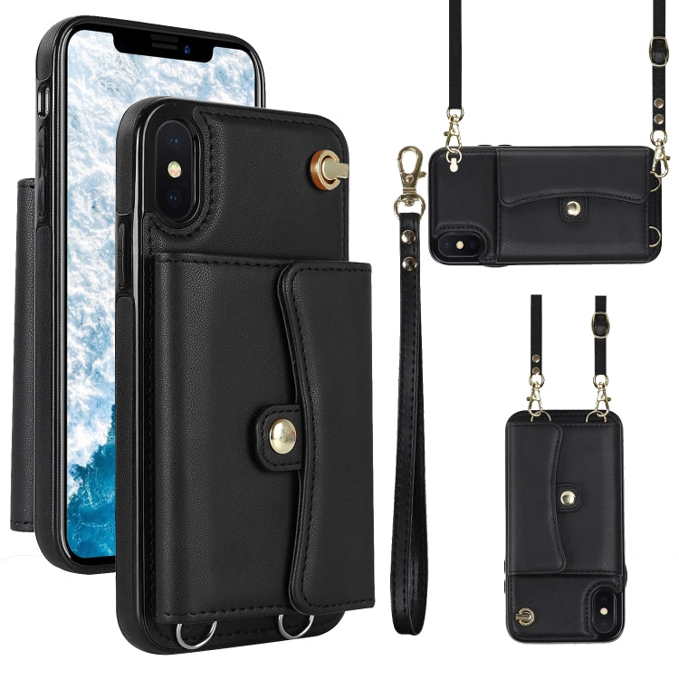 RFID Card Slot Phone Case with Long Lanyard, For iPhone 11, For iPhone 11 Pro, For iPhone 11 Pro Max, For iPhone X / XS, For iPhone XS Max, For iPhone 8 Plus / 7 Plus, For iPhone XR