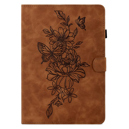 Peony Butterfly Embossed Leather Smart Tablet Case, For iPad 10.2 2020/2019 / Air 10.5 2019, For iPad 2025 / 2022, For iPad Air / Air 2 / 9.7 2017 / 9.7 2018, For iPad mini 2024 / mini 6, For iPad mini 5 / 4 / 3 / 2 / 1                                 ...
