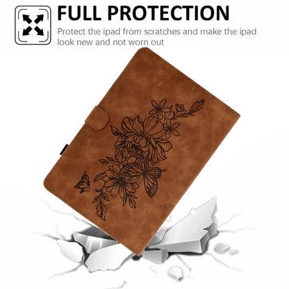 Peony Butterfly Embossed Leather Smart Tablet Case, For iPad 10.2 2020/2019 / Air 10.5 2019, For iPad 2025 / 2022, For iPad Air / Air 2 / 9.7 2017 / 9.7 2018, For iPad mini 2024 / mini 6, For iPad mini 5 / 4 / 3 / 2 / 1                                 ...