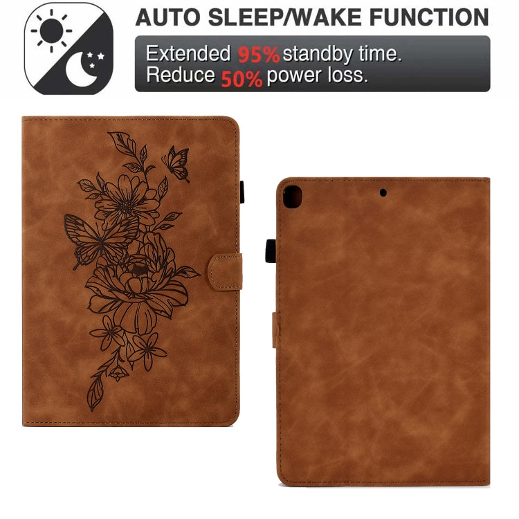 Peony Butterfly Embossed Leather Smart Tablet Case, For iPad 10.2 2020/2019 / Air 10.5 2019, For iPad 2025 / 2022, For iPad Air / Air 2 / 9.7 2017 / 9.7 2018, For iPad mini 2024 / mini 6, For iPad mini 5 / 4 / 3 / 2 / 1                                 ...