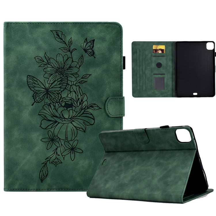 Peony Butterfly Embossed Leather Smart Tablet Case, For iPad 10.2 2020/2019 / Air 10.5 2019, For iPad 2025 / 2022, For iPad Air / Air 2 / 9.7 2017 / 9.7 2018, For iPad mini 2024 / mini 6, For iPad mini 5 / 4 / 3 / 2 / 1                                 ...