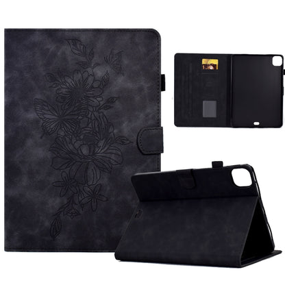 Peony Butterfly Embossed Leather Smart Tablet Case, For iPad 10.2 2020/2019 / Air 10.5 2019, For iPad 2025 / 2022, For iPad Air / Air 2 / 9.7 2017 / 9.7 2018, For iPad mini 2024 / mini 6, For iPad mini 5 / 4 / 3 / 2 / 1                                 ...