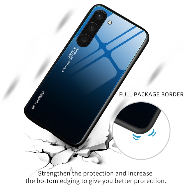 For Samsung Galaxy S23+ 5G Gradient Color Glass Phone Case, For Samsung Galaxy S23+ 5G