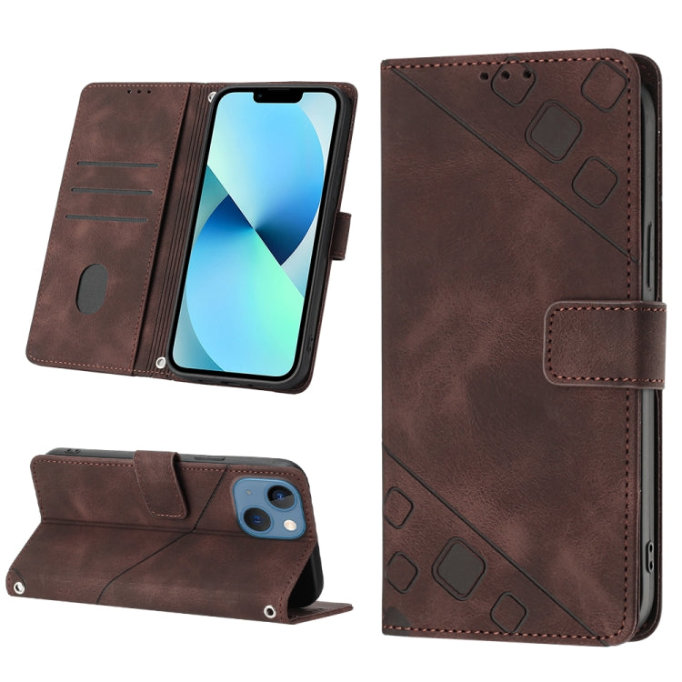 Skin-feel Embossed Leather Phone Case, For iPhone 14, For iPhone 14 Plus, For iPhone 14 Pro, For iPhone 14 Pro Max, For iPhone 13 mini, For iPhone 13, For iPhone 13 Pro, For iPhone 13 Pro Max