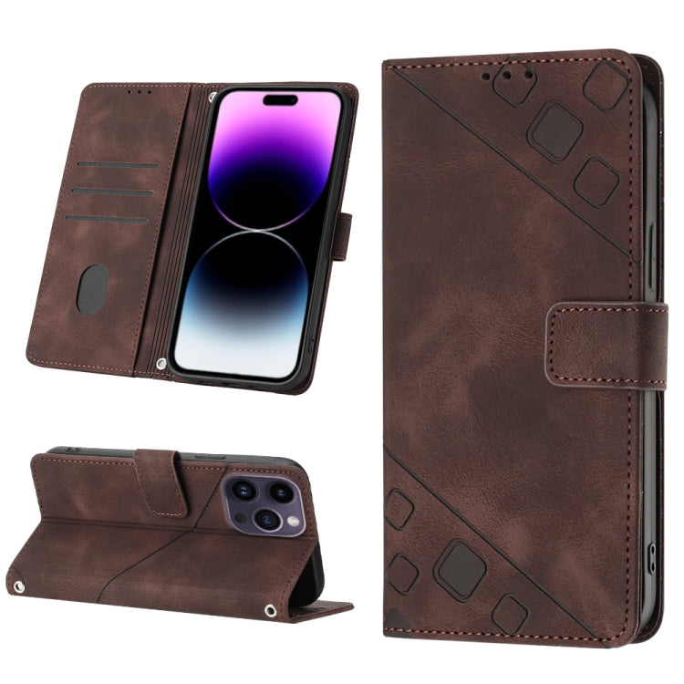 Skin-feel Embossed Leather Phone Case, For iPhone 14, For iPhone 14 Plus, For iPhone 14 Pro, For iPhone 14 Pro Max, For iPhone 13 mini, For iPhone 13, For iPhone 13 Pro, For iPhone 13 Pro Max
