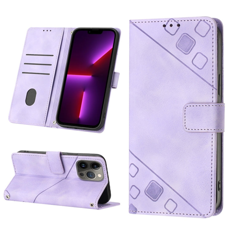 Skin-feel Embossed Leather Phone Case, For iPhone 14, For iPhone 14 Plus, For iPhone 14 Pro, For iPhone 14 Pro Max, For iPhone 13 mini, For iPhone 13, For iPhone 13 Pro, For iPhone 13 Pro Max