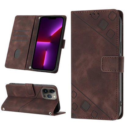 Skin-feel Embossed Leather Phone Case, For iPhone 14, For iPhone 14 Plus, For iPhone 14 Pro, For iPhone 14 Pro Max, For iPhone 13 mini, For iPhone 13, For iPhone 13 Pro, For iPhone 13 Pro Max
