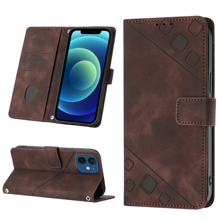 Skin-feel Embossed Leather Phone Case, For iPhone 12 / 12 Pro, For iPhone 12 Pro Max, For iPhone 11, For iPhone 11 Pro Max, For iPhone X / XS, For iPhone XR, For iPhone XS Max, For iPhone SE 2022 / 2020 / 7 / 8