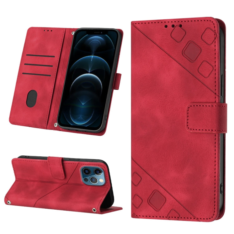 Skin-feel Embossed Leather Phone Case, For iPhone 12 / 12 Pro, For iPhone 12 Pro Max, For iPhone 11, For iPhone 11 Pro Max, For iPhone X / XS, For iPhone XR, For iPhone XS Max, For iPhone SE 2022 / 2020 / 7 / 8