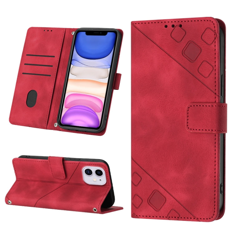 Skin-feel Embossed Leather Phone Case, For iPhone 12 / 12 Pro, For iPhone 12 Pro Max, For iPhone 11, For iPhone 11 Pro Max, For iPhone X / XS, For iPhone XR, For iPhone XS Max, For iPhone SE 2022 / 2020 / 7 / 8