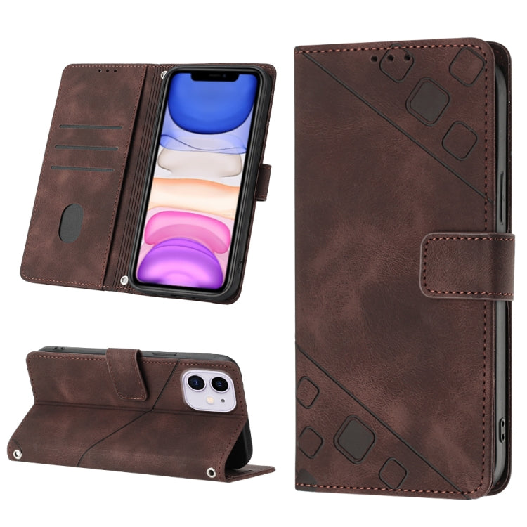 Skin-feel Embossed Leather Phone Case, For iPhone 12 / 12 Pro, For iPhone 12 Pro Max, For iPhone 11, For iPhone 11 Pro Max, For iPhone X / XS, For iPhone XR, For iPhone XS Max, For iPhone SE 2022 / 2020 / 7 / 8