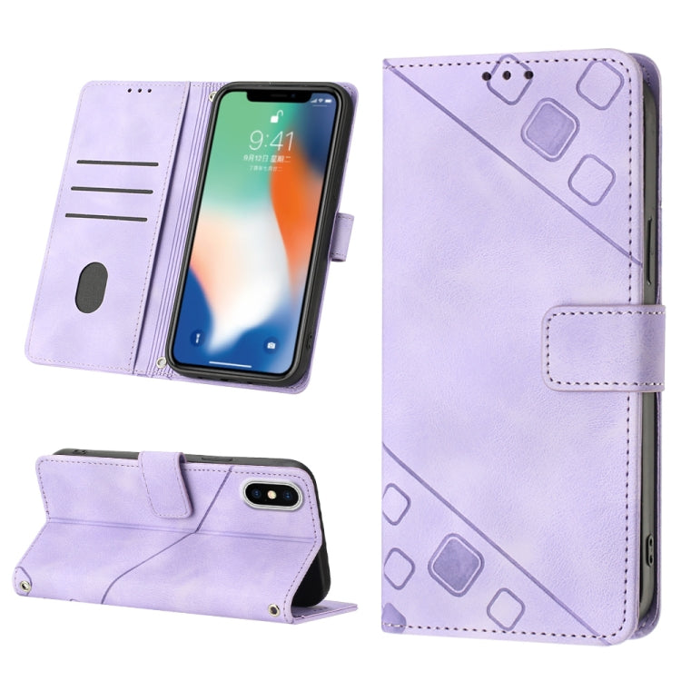 Skin-feel Embossed Leather Phone Case, For iPhone 12 / 12 Pro, For iPhone 12 Pro Max, For iPhone 11, For iPhone 11 Pro Max, For iPhone X / XS, For iPhone XR, For iPhone XS Max, For iPhone SE 2022 / 2020 / 7 / 8