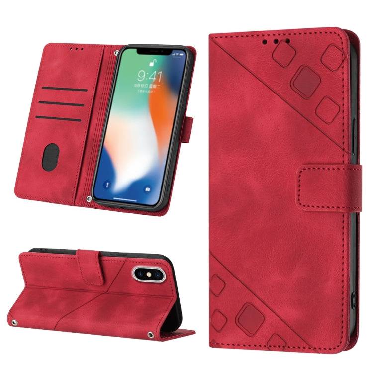 Skin-feel Embossed Leather Phone Case, For iPhone 12 / 12 Pro, For iPhone 12 Pro Max, For iPhone 11, For iPhone 11 Pro Max, For iPhone X / XS, For iPhone XR, For iPhone XS Max, For iPhone SE 2022 / 2020 / 7 / 8