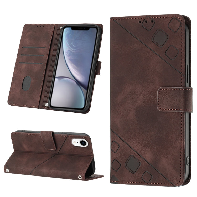 Skin-feel Embossed Leather Phone Case, For iPhone 12 / 12 Pro, For iPhone 12 Pro Max, For iPhone 11, For iPhone 11 Pro Max, For iPhone X / XS, For iPhone XR, For iPhone XS Max, For iPhone SE 2022 / 2020 / 7 / 8
