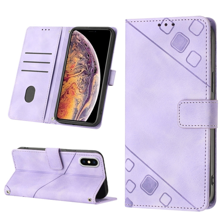 Skin-feel Embossed Leather Phone Case, For iPhone 12 / 12 Pro, For iPhone 12 Pro Max, For iPhone 11, For iPhone 11 Pro Max, For iPhone X / XS, For iPhone XR, For iPhone XS Max, For iPhone SE 2022 / 2020 / 7 / 8