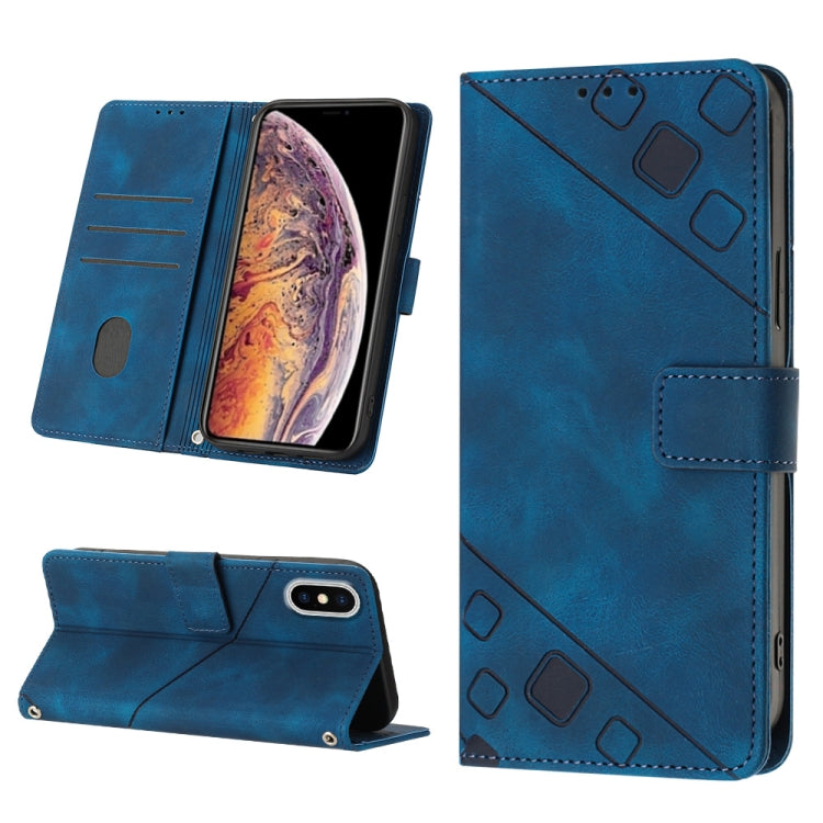 Skin-feel Embossed Leather Phone Case, For iPhone 12 / 12 Pro, For iPhone 12 Pro Max, For iPhone 11, For iPhone 11 Pro Max, For iPhone X / XS, For iPhone XR, For iPhone XS Max, For iPhone SE 2022 / 2020 / 7 / 8