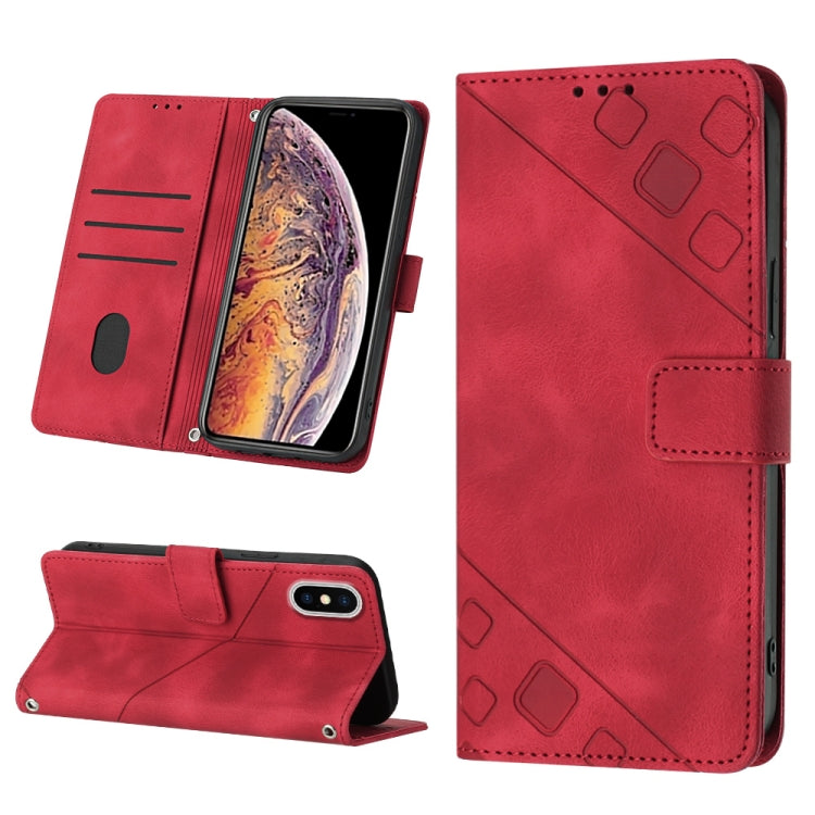 Skin-feel Embossed Leather Phone Case, For iPhone 12 / 12 Pro, For iPhone 12 Pro Max, For iPhone 11, For iPhone 11 Pro Max, For iPhone X / XS, For iPhone XR, For iPhone XS Max, For iPhone SE 2022 / 2020 / 7 / 8