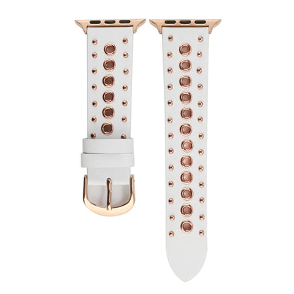 Punk Rivet Genuine Leather Watch Band, For Apple Watch Series 7 41mm / 6 & SE & 5 & 4 40mm, For Apple Watch Ultra 49mm / Series 8&7 45mm / SE 2&6&SE&5&4 44mm