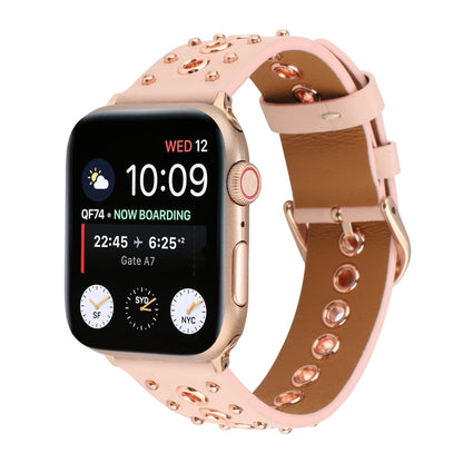 Punk Rivet Genuine Leather Watch Band, For Apple Watch Series 7 41mm / 6 & SE & 5 & 4 40mm, For Apple Watch Ultra 49mm / Series 8&7 45mm / SE 2&6&SE&5&4 44mm