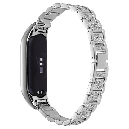 Universal Three-beads Full Diamond Metal Watch Band, For Xiaomi Mi Band 7, For Xiaomi Mi Band 6 / 5, For Xiaomi Mi Band 4 / 3