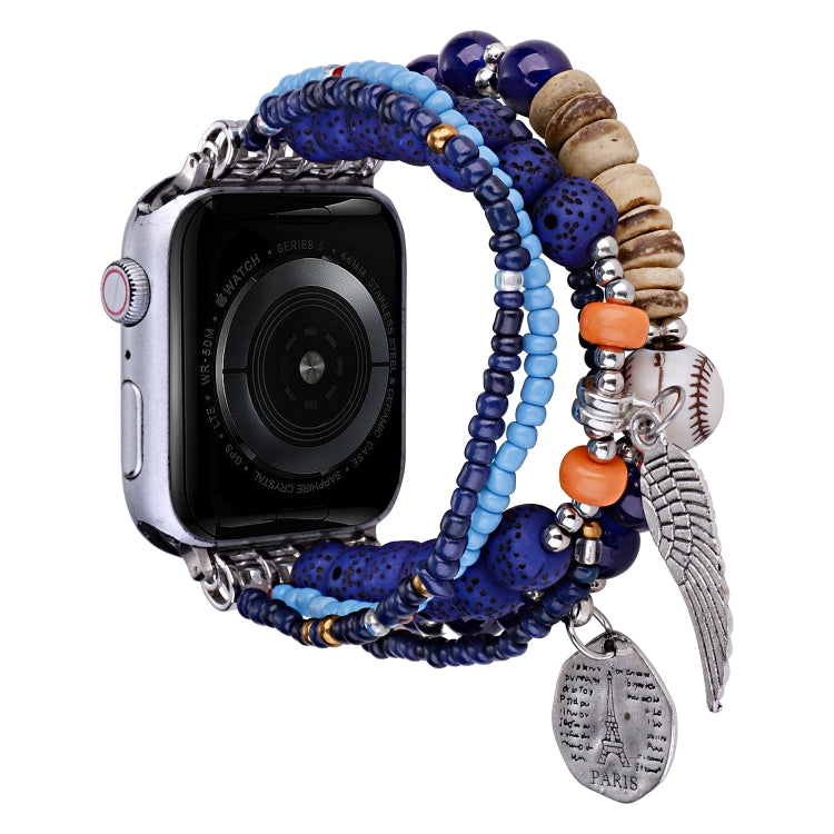 Beaded Posey Wings Bracelet Watch Band, For Apple Watch Series 8&7 45mm / SE 2&6&SE&5&4 44mm, For Apple Watch Series 8&7 41mm / SE 2&6&SE&5&4 40mm