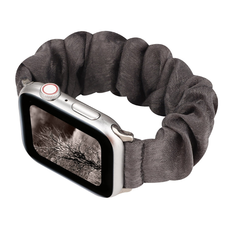 Cloth + Stainless Steel Hair Ring Watchband, For Apple Watch Series 7 41mm / 6 & SE & 5 & 4 40mm / 3 & 2 & 1 38mm, For Apple Watch Series 7 45mm / 6 & SE & 5 & 4 44mm / 3 & 2 & 1 42mm, For Apple Watch Series 8&7 41mm / SE 2&6&SE&5&4 40mm / 3&2&1 38mm  ...