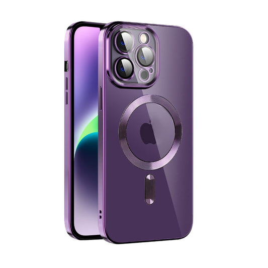 CD Texture Plating TPU MagSafe Phone Case with Lens Film, For iPhone 14, For iPhone 14 Plus, For iPhone 14 Pro, For iPhone 14 Pro Max, For iPhone 13, For iPhone 13 Pro