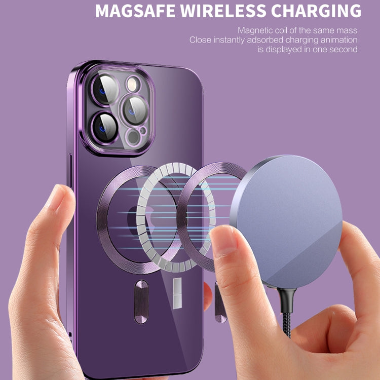 CD Texture Plating TPU MagSafe Phone Case with Lens Film, For iPhone 14, For iPhone 14 Plus, For iPhone 14 Pro, For iPhone 14 Pro Max, For iPhone 13, For iPhone 13 Pro