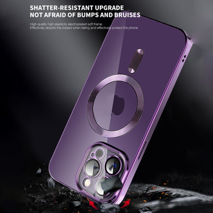 CD Texture Plating TPU MagSafe Phone Case with Lens Film, For iPhone 14, For iPhone 14 Plus, For iPhone 14 Pro, For iPhone 14 Pro Max, For iPhone 13, For iPhone 13 Pro
