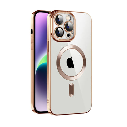 CD Texture Plating TPU MagSafe Phone Case with Lens Film, For iPhone 14, For iPhone 14 Plus, For iPhone 14 Pro, For iPhone 14 Pro Max, For iPhone 13, For iPhone 13 Pro