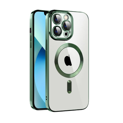 CD Texture Plating TPU MagSafe Phone Case with Lens Film, For iPhone 14, For iPhone 14 Plus, For iPhone 14 Pro, For iPhone 14 Pro Max, For iPhone 13, For iPhone 13 Pro