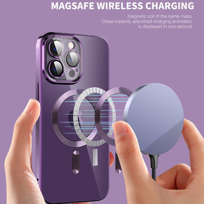 CD Texture Plating TPU MagSafe Phone Case with Lens Film, For iPhone 13 Pro Max, For iPhone 12, For iPhone 12 Pro, For iPhone 12 Pro Max, For iPhone 11, For iPhone 11 Pro Max