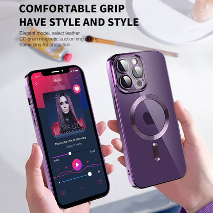 CD Texture Plating TPU MagSafe Phone Case with Lens Film, For iPhone 13 Pro Max, For iPhone 12, For iPhone 12 Pro, For iPhone 12 Pro Max, For iPhone 11, For iPhone 11 Pro Max
