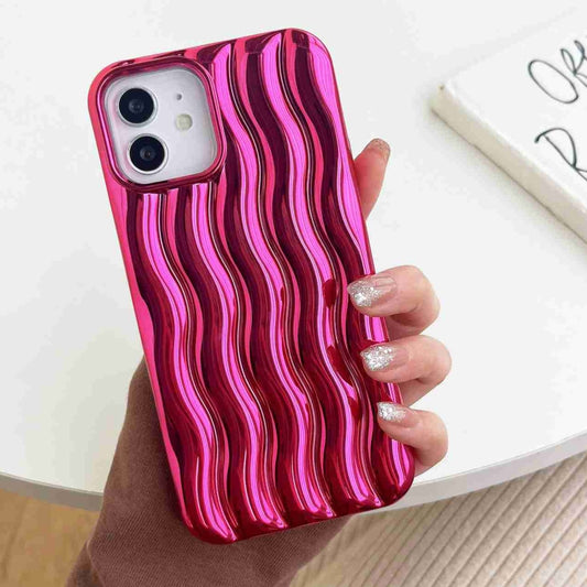 Plating 3D Water Wave Texture Phone Case, For iPhone 14 Pro Max, For iPhone 14 Pro, For iPhone 14, For iPhone 14 Plus, For iPhone 13 Pro Max, For iPhone 13 Pro, For iPhone 13, For iPhone 12 Pro Max, For iPhone 12 / 12 Pro, For iPhone 11 Pro Max