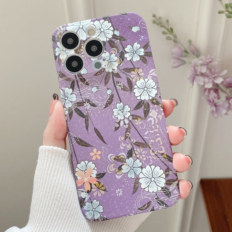 Water Sticker Flower Pattern PC Phone Case, For iPhone 13 Pro Max, For iPhone 13 Pro, For iPhone 13, For iPhone 13 mini