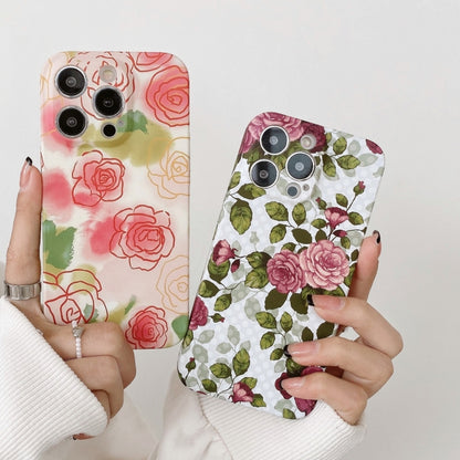 Water Sticker Flower Pattern PC Phone Case, For iPhone 13 Pro Max, For iPhone 13 Pro, For iPhone 13, For iPhone 13 mini