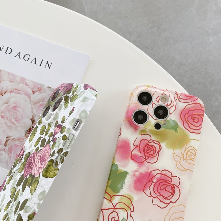 Water Sticker Flower Pattern PC Phone Case, For iPhone 12 Pro Max, For iPhone 12 Pro, For iPhone 12, For iPhone 12 mini