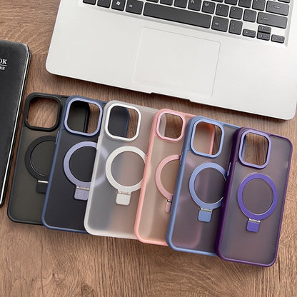 Skin Feel MagSafe Magnetic Holder Phone Case, For iPhone 14 Pro Max, For iPhone 14 Pro, For iPhone 14, For iPhone 14 Plus, For iPhone 13 Pro Max, For iPhone 13 Pro, For iPhone 13, For iPhone 12 Pro Max