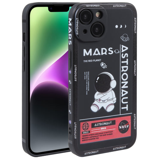 Astronaut Pattern Silicone Straight Edge Phone Case, For iPhone 14, For iPhone 14 Plus, For iPhone 14 Pro, For iPhone 14 Pro Max, For iPhone 13, For iPhone 13 Pro