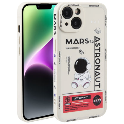 Astronaut Pattern Silicone Straight Edge Phone Case, For iPhone 14, For iPhone 14 Plus, For iPhone 14 Pro, For iPhone 14 Pro Max, For iPhone 13, For iPhone 13 Pro