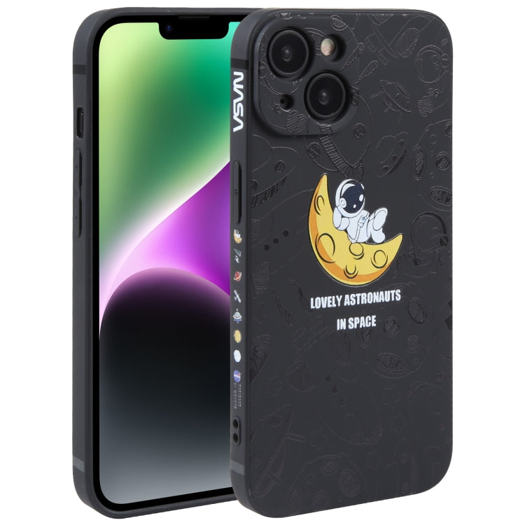 Astronaut Pattern Silicone Straight Edge Phone Case, For iPhone 14, For iPhone 14 Plus, For iPhone 14 Pro, For iPhone 14 Pro Max, For iPhone 13, For iPhone 13 Pro
