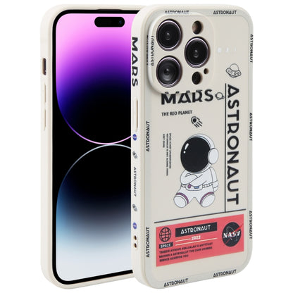 Astronaut Pattern Silicone Straight Edge Phone Case, For iPhone 14, For iPhone 14 Plus, For iPhone 14 Pro, For iPhone 14 Pro Max, For iPhone 13, For iPhone 13 Pro