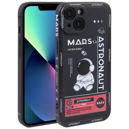 Astronaut Pattern Silicone Straight Edge Phone Case, For iPhone 14, For iPhone 14 Plus, For iPhone 14 Pro, For iPhone 14 Pro Max, For iPhone 13, For iPhone 13 Pro