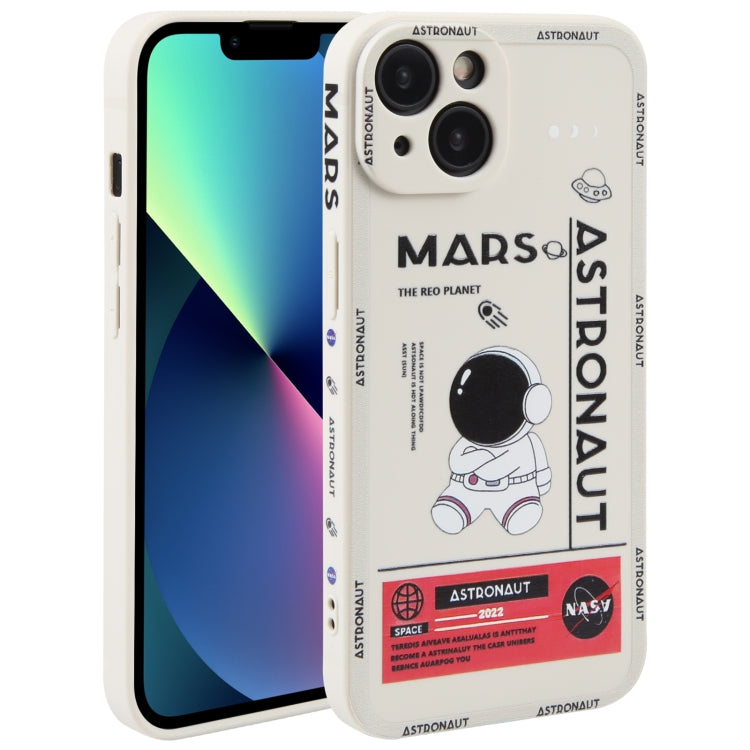 Astronaut Pattern Silicone Straight Edge Phone Case, For iPhone 14, For iPhone 14 Plus, For iPhone 14 Pro, For iPhone 14 Pro Max, For iPhone 13, For iPhone 13 Pro