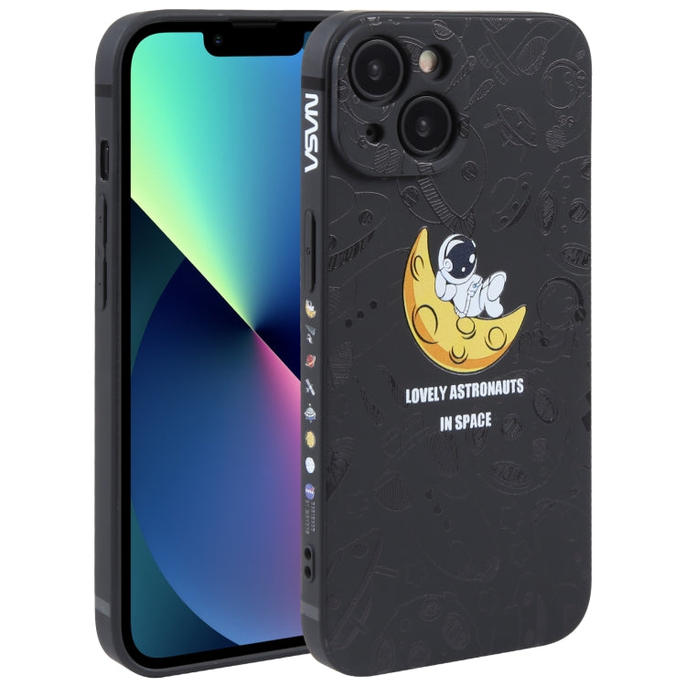 Astronaut Pattern Silicone Straight Edge Phone Case, For iPhone 14, For iPhone 14 Plus, For iPhone 14 Pro, For iPhone 14 Pro Max, For iPhone 13, For iPhone 13 Pro